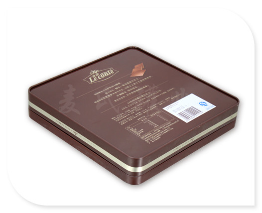 正方形黑巧克力鐵盒 正方形黑巧克力鐵盒背面圖