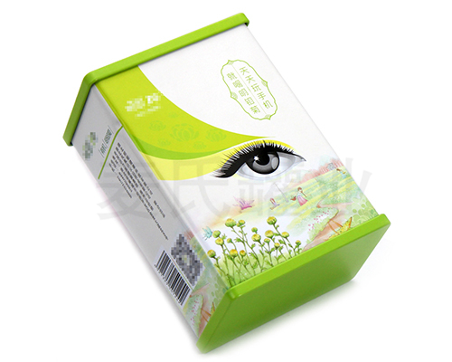 明目菊花茶鐵盒子包裝,花草茶馬口鐵盒,獨(dú)特浮雕激凸工藝,用精湛的工藝彰顯麥?zhǔn)瞎迾I(yè)12年定制包裝的傳承歷史,材質(zhì)有0.23mm鍍錫馬口鐵,真材實(shí)料,相比紙質(zhì)、三片罐，新穎包裝更高檔次