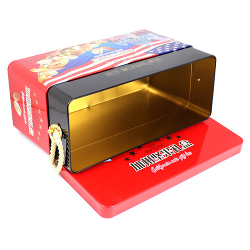 堅(jiān)果馬口鐵盒；長(zhǎng)方形手提年貨鐵盒定制