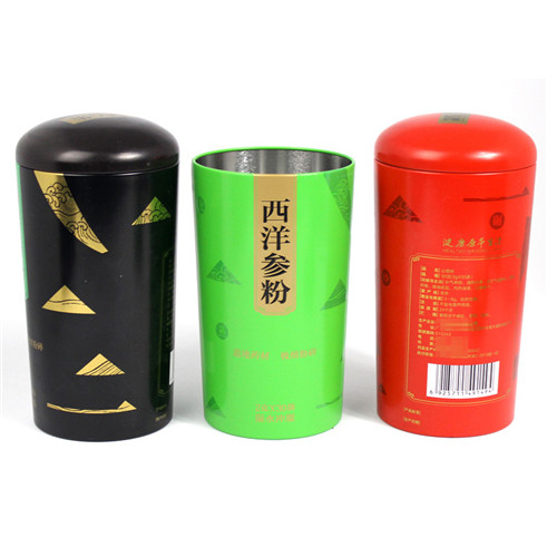 西洋參粉鐵罐；圓形山楂粉包裝罐定制