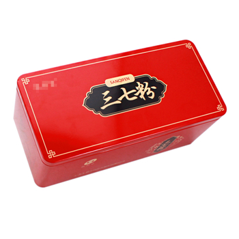 廠家定制三七粉鐵盒包裝_長(zhǎng)方形藥品鐵盒