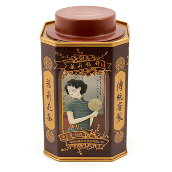 國風(fēng)茉莉花茶茶葉六角罐_馬口鐵密封85克茶葉六角罐制罐廠