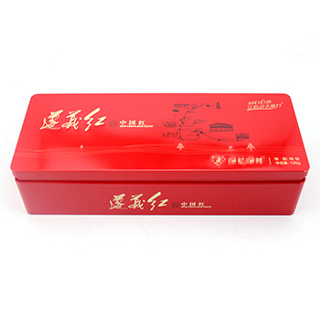 長(zhǎng)方形紅色馬口鐵盒_紅茶茶葉空鐵盒包裝定制工廠